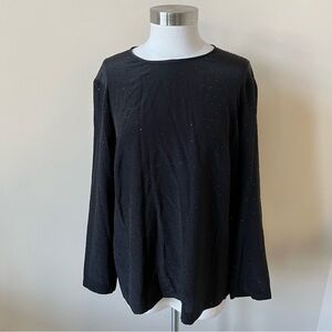 Escada 100% Silk sparkle Long Sleeves top Black 17748
